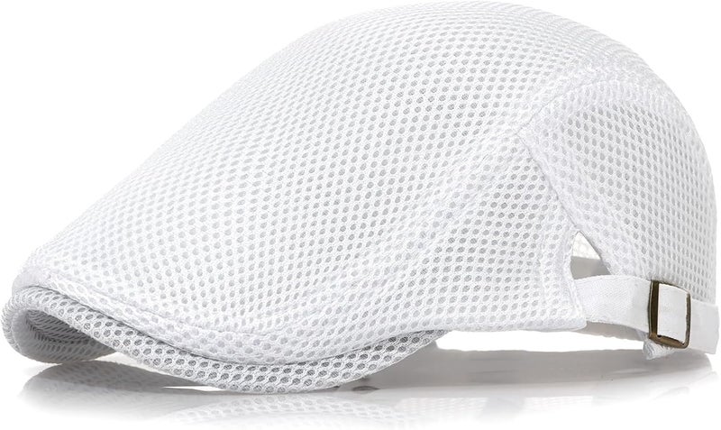 Xinveen Men's Mesh Cap Breathable Summer Newsboy Hat Adjustable Beret Ivy Cap Irish Cabbie Driving Hunting Hats - Image 1